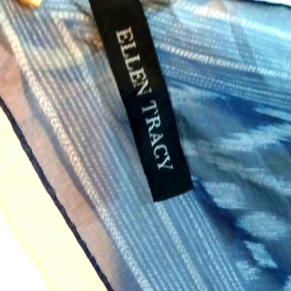 Ellen Tracy Sheer Whimsigoth Grunge Goth Gray/Black Patterned Scarf 18